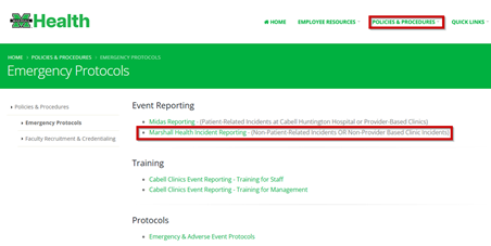 Incident Reporting Link